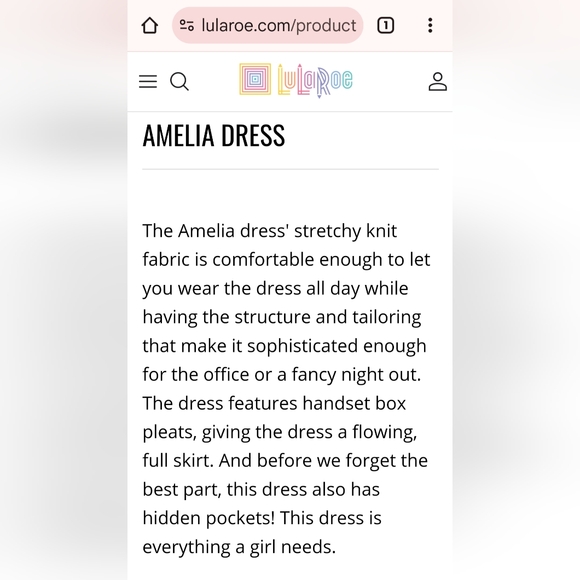 LuLaRoe Amelia Dress (XL) - Picture 6 of 6